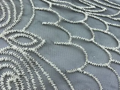 Greige Cotton Tape Tulle Appliqué