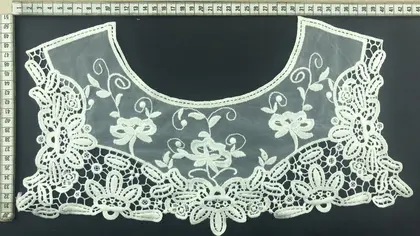 Greige Polyester Broderie Tulle Collar