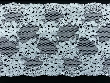 20 cm Off White Likralı İthal Dantel Bant