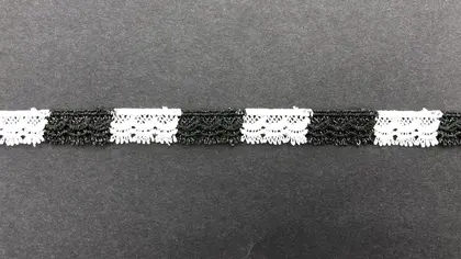 Black Matte Polyester Domestic Broderie Tape · 1,5 cm
