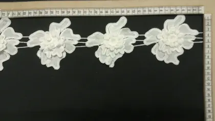 Greige Polyester Imported Broderie Tape