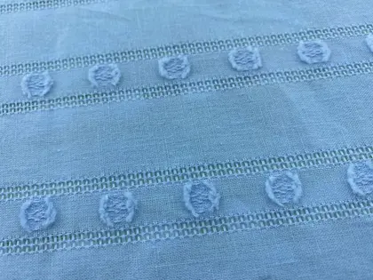 19387 Imported Lace Cotton Dobby Blue Fabric 138 cm