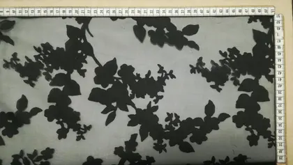Siyah Nakışlı Polyester İthal Organze · 150 cm