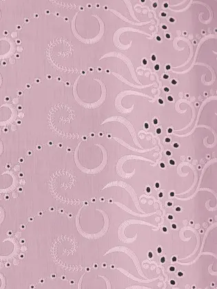 Pembe Yerli Bohrerli Brode Kumaş – Mat Polyester Vual | 130 cm