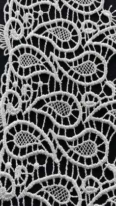 Greige Polyester Domestic Guipure Broderie Tape · 12 cm