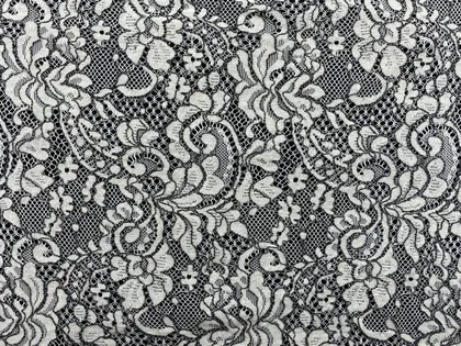 Siyah Kordlu Pamuk Naylon İthal Dantel · 150 cm