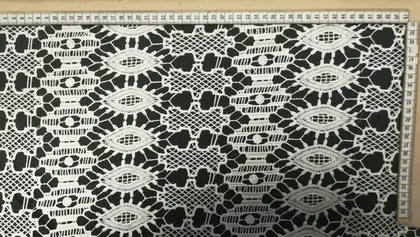 Black Matte Polyester Imported Guipure Broderie · 140 cm