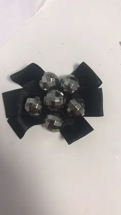 Black Imported Brooch Beaded
