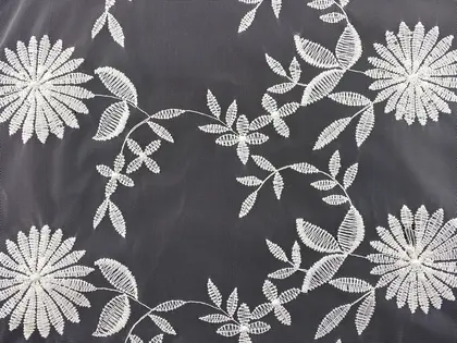 Greige Polyester Broderie Tulle