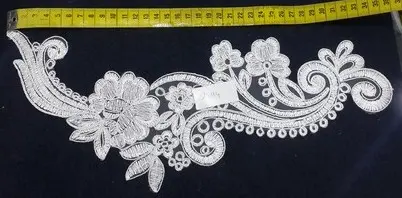 Greige Plain Polyester Broderie Appliqué