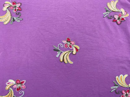 Multicolor Embroidered Ground Cotton Imported Fabric · 150 cm
