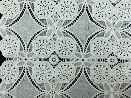 Greige Matte Polyester Imported Guipure Broderie