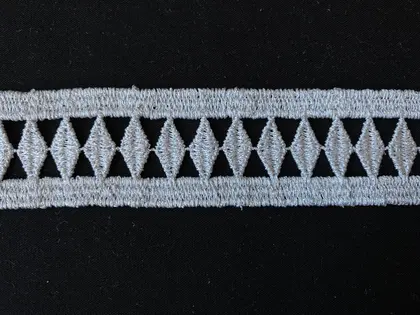 Silver Lurex Polyester Domestic Broderie Tape · 3 cm