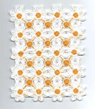 White Yarn Acrylic Domestic Appliqué · 16 cm