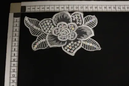 White Sequined Broderie Collar