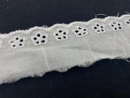 Optical White Matte Polyester Domestic Broderie Tape Voile · 3 cm