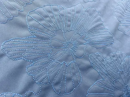 20787 Domestic Embroidered Polyester Suede Lace Fabric Blue 155 cm