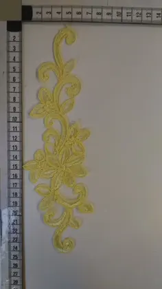 Yellow Corded Plain Polyester Broderie Appliqué