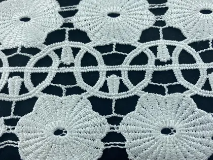 White Polyester Domestic Broderie Tape · 12 cm
