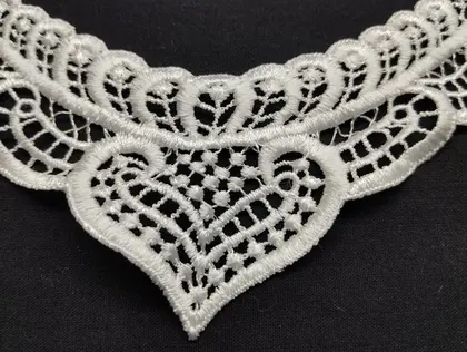 White Polyester Broderie Collar