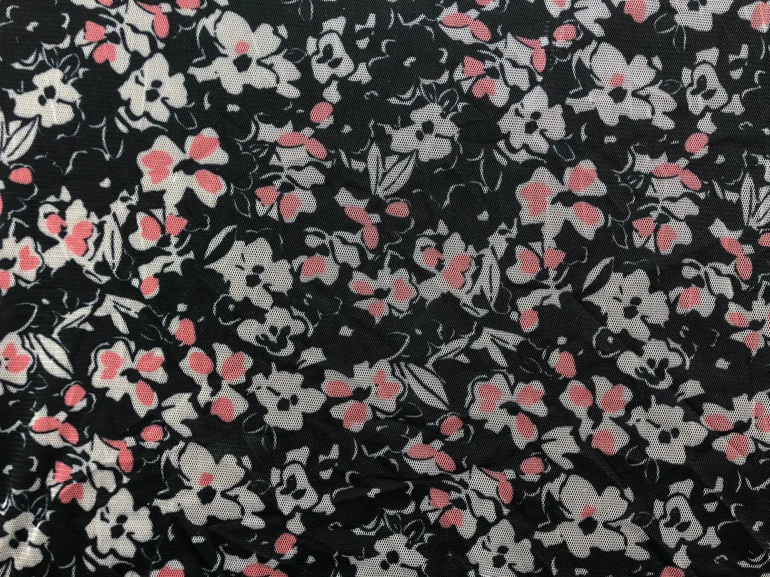 Renkli Baskılı Likralı Polyester Yerli Tül · 150 cm