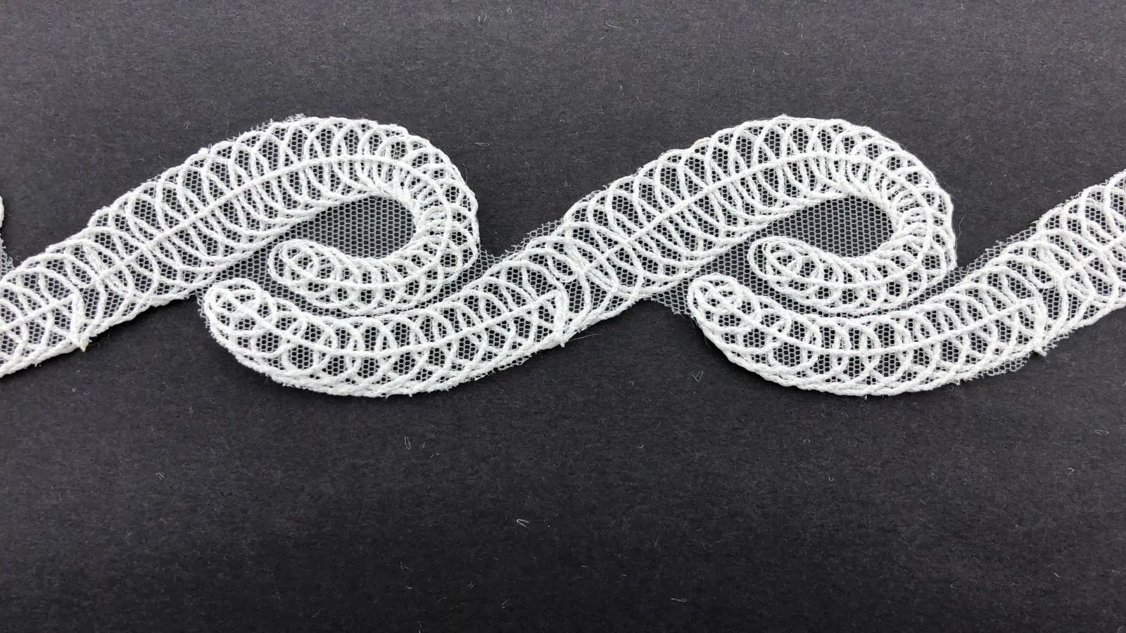 Greige Plain Polyester Broderie Appliqué