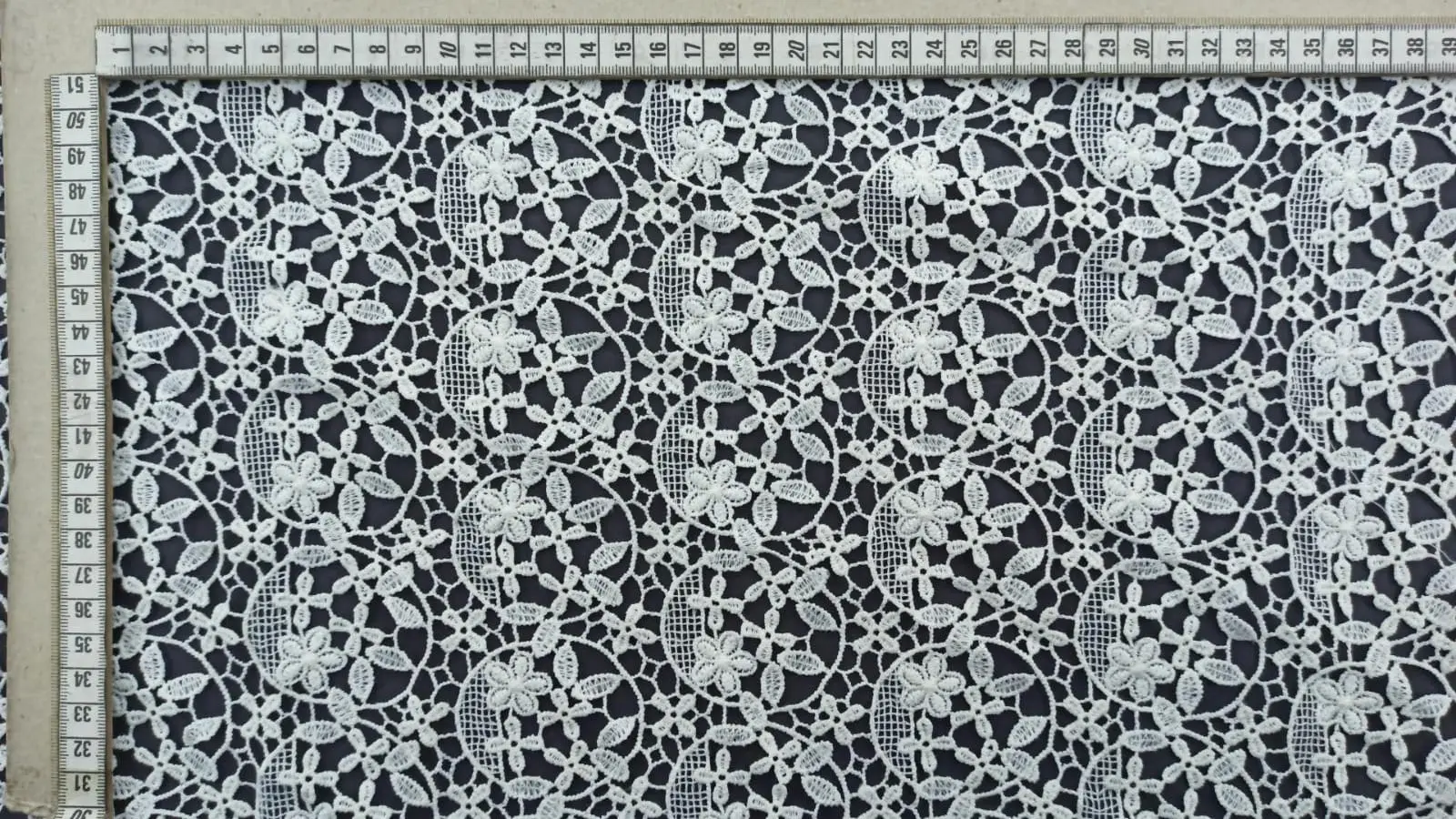 Greige Matte Polyester Imported Broderie
