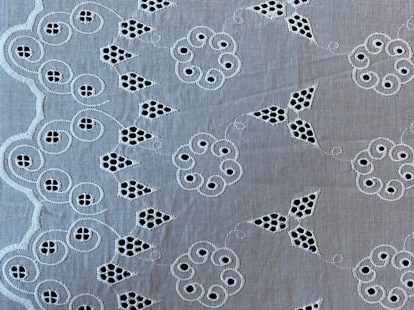 Bleached Matte Polyester Domestic Broderie Voile