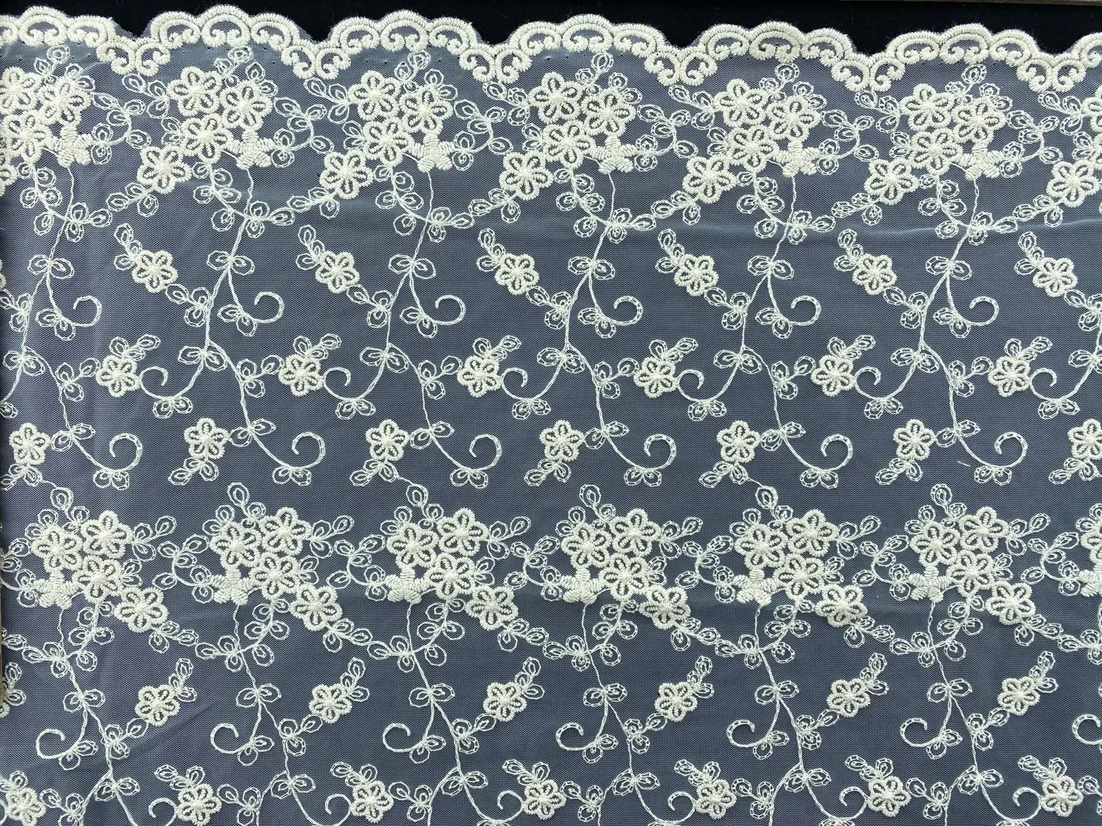 Greige Polyester Imported Tape Tulle · 44 cm