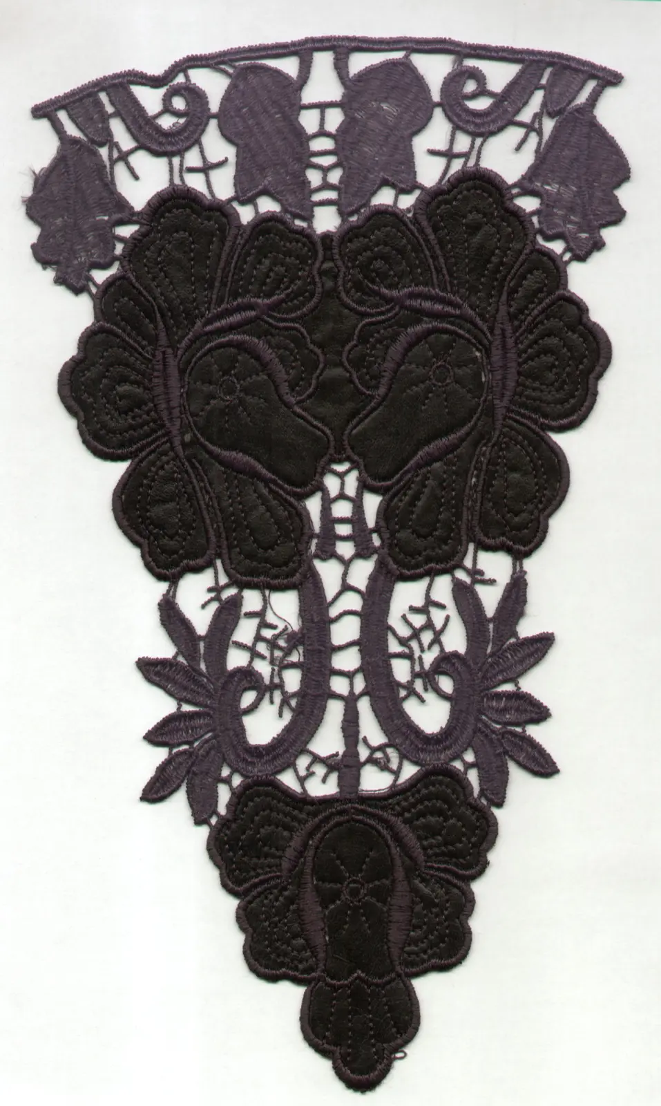 Black Polyester Broderie Appliqué