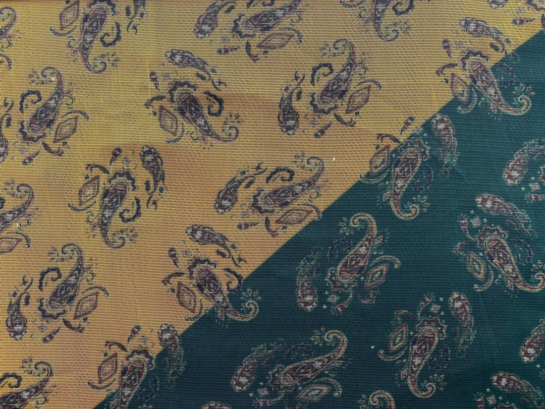 Yeşil Baskılı Likralı Polyester Yerli Tül · 160 cm