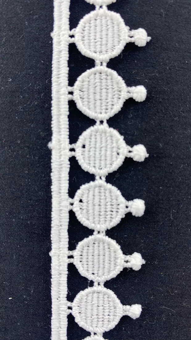Ham Mat Polyester Yerli Güpür Brode Bant · 2 cm