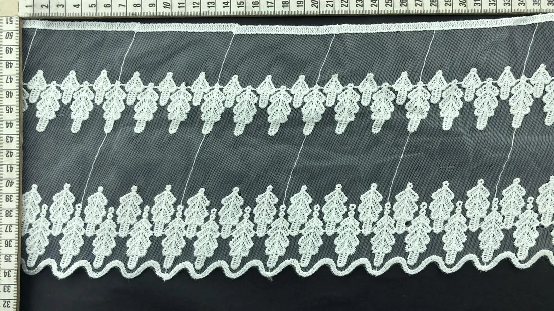Ham Mat Polyester Yerli Brode Bant Tül · 17,5 cm