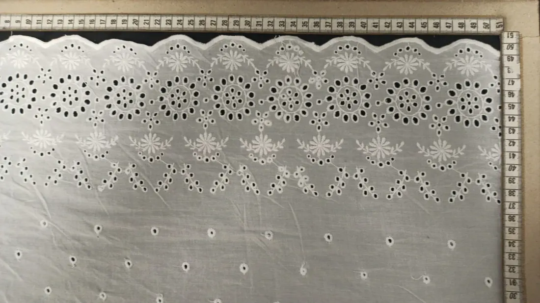 Kasar Bohrerli Mat Polyester Yerli Brode Bant Vual · 45 cm