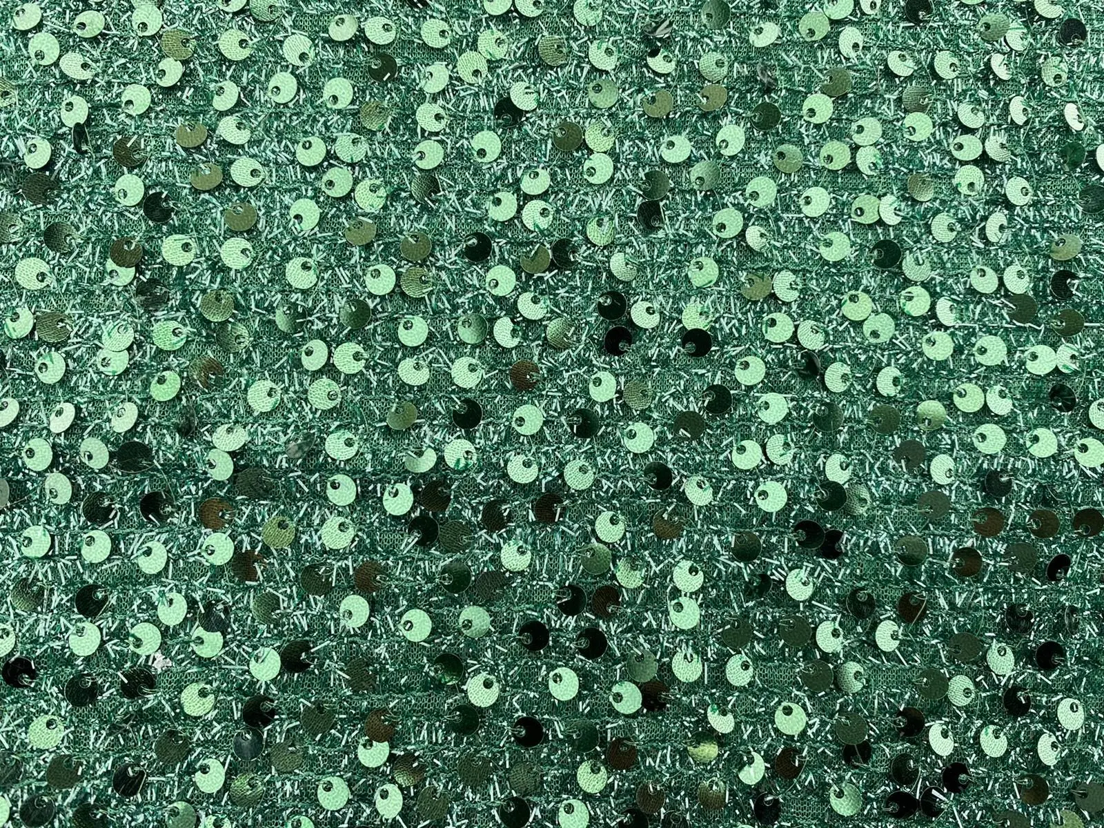 Green Sequined Eyelash Polyester Imported Sequin