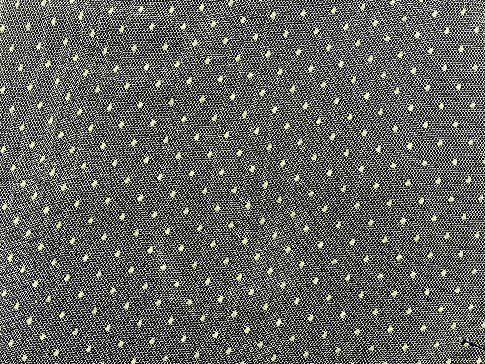 Yellow Polka-dot Polyester Domestic Tulle · 135 cm