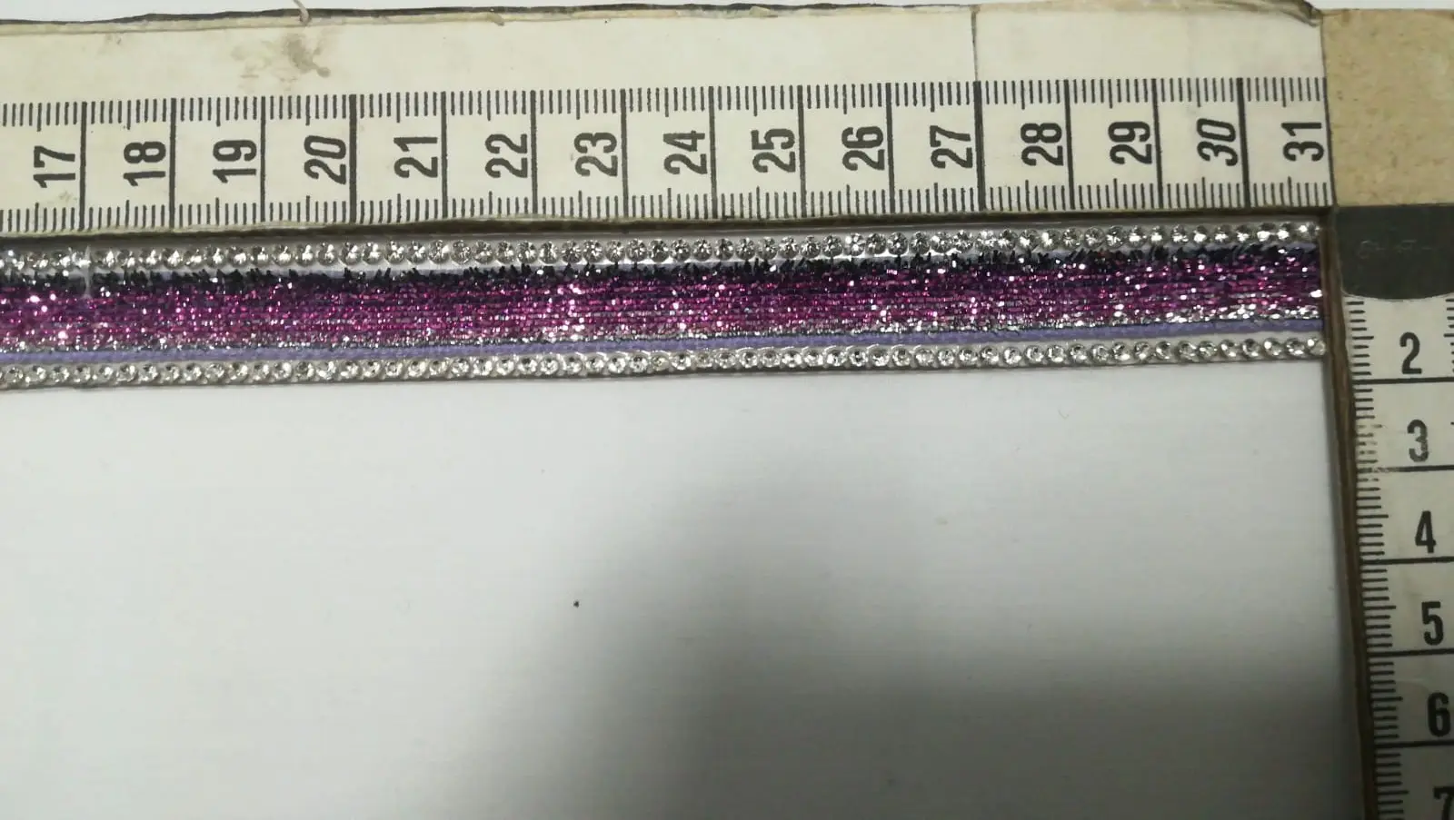 Purple Lurex Velvet Domestic Tape Ribbon · 1,5 cm
