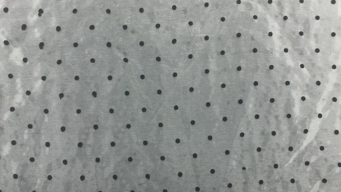 Beyaz-Siyah Baskılı Polyester Yerli Organze