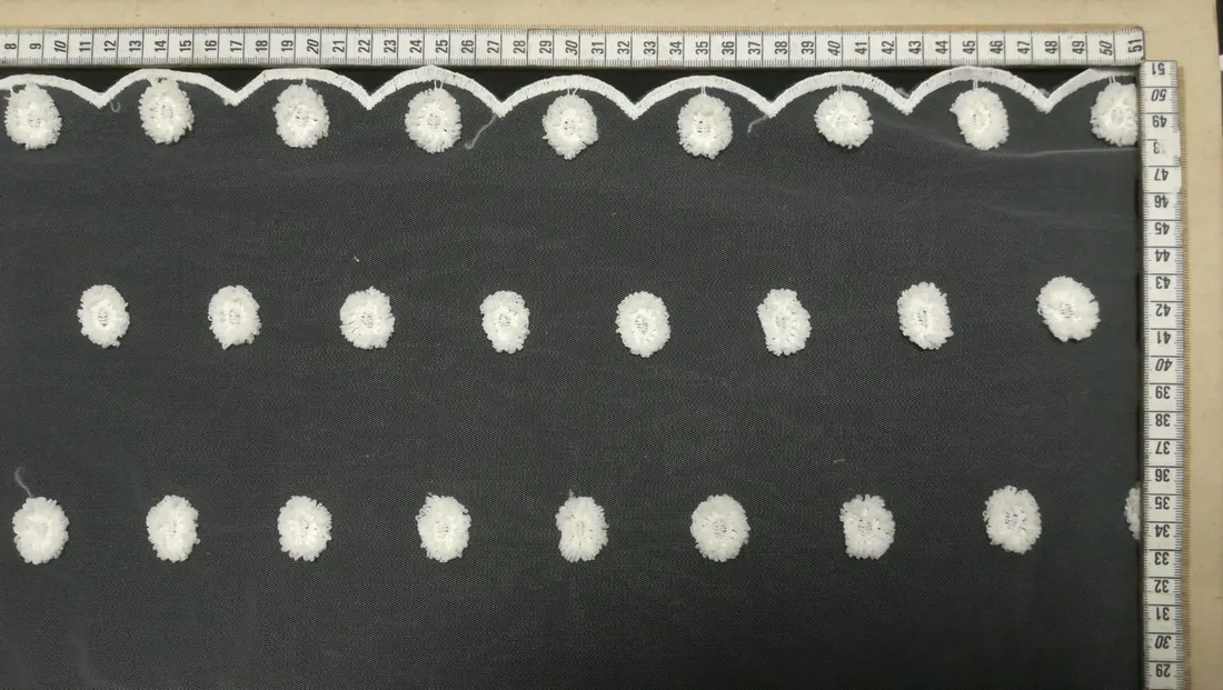 Ham Mat Polyester Yerli Brode Tül · 135 cm