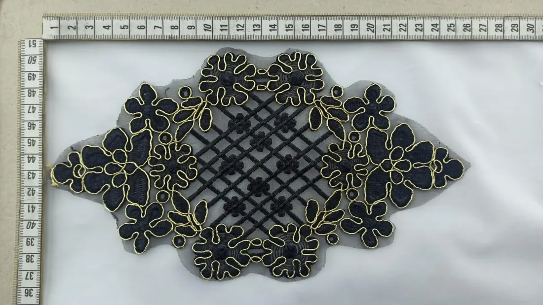 Siyah Polyester İthal Aplik