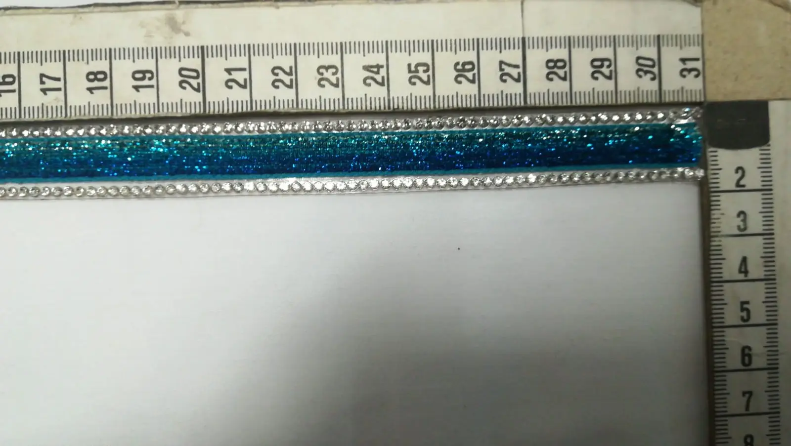 Blue Lurex Velvet Domestic Tape Ribbon · 1,5 cm