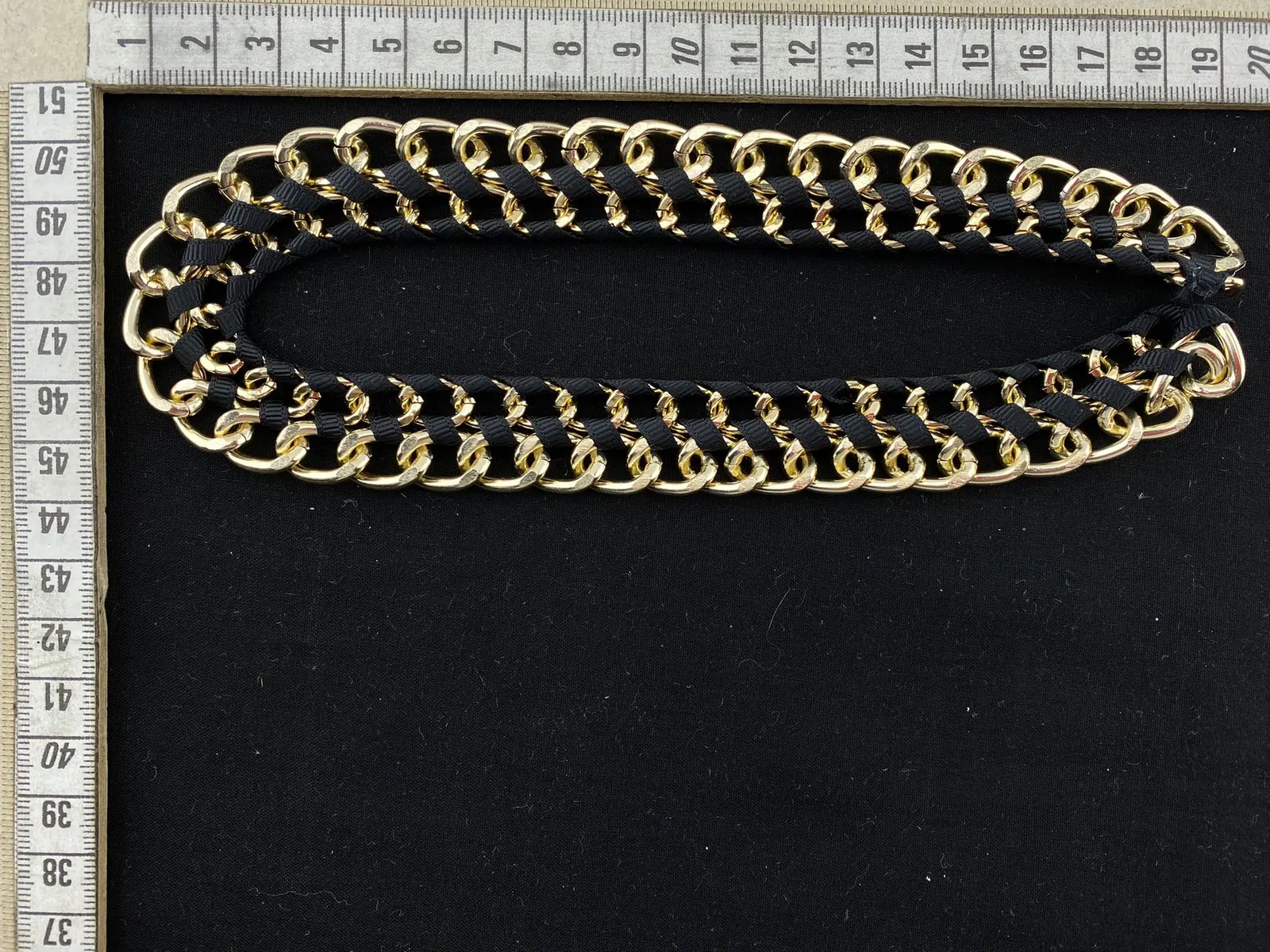 3277 Accessory · Imported · Chain · Velvet · Polyester · Gold-Black