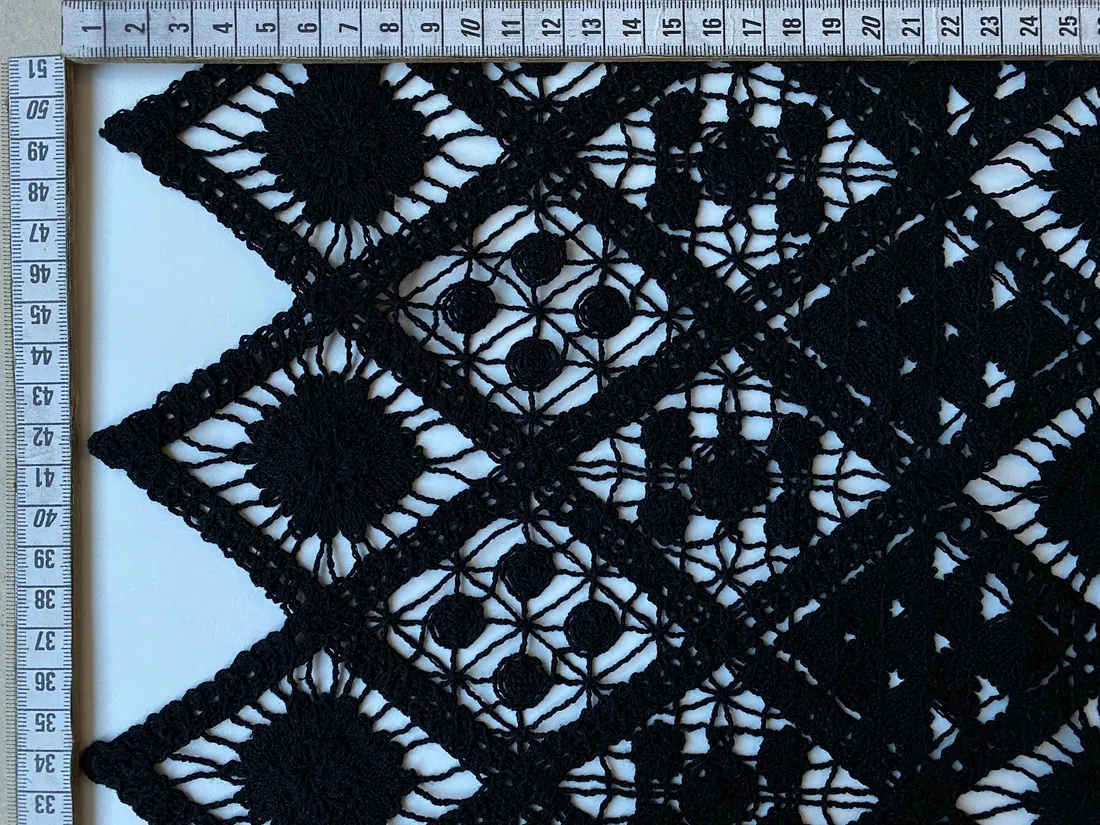 11099 Brode · Yerli · Lez · Güpür · Pamuk · Siyah · 135 Cm
