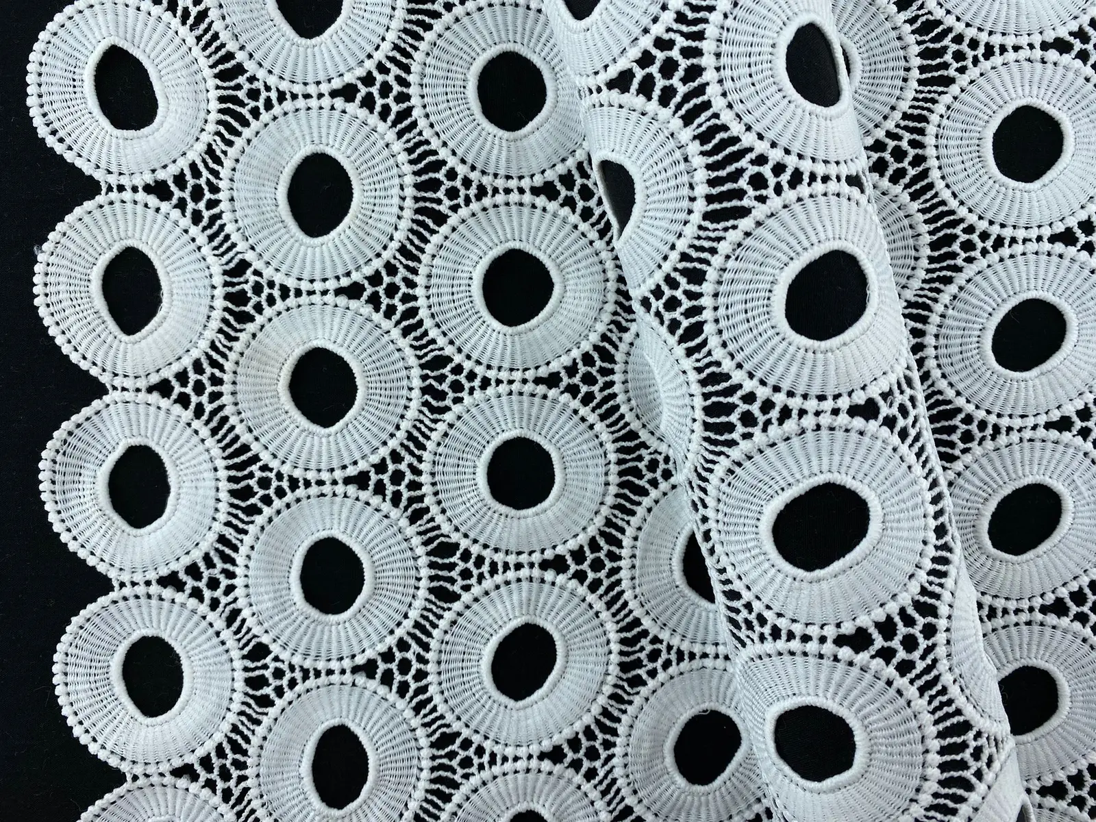 Greige Matte Polyester Imported Broderie