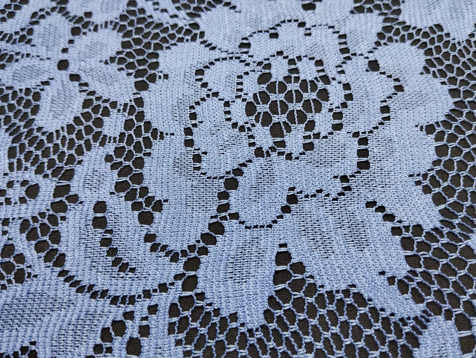 Indigo Eyelash Plain Polyester Domestic Tape Lace