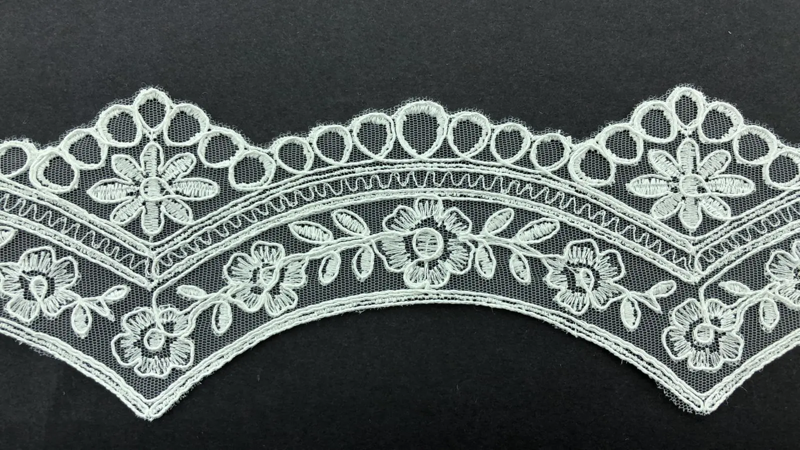 Greige Plain Polyester Broderie Tape