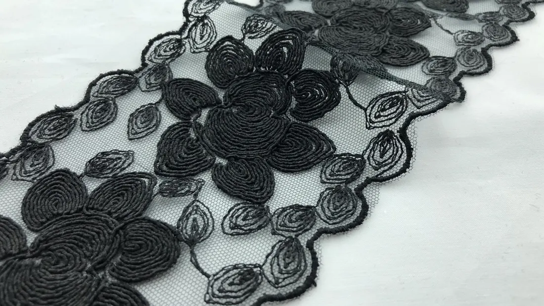 3182 Brode · Yerli · Bant · Polyester · Kordeneli · 10 Cm · Siyah