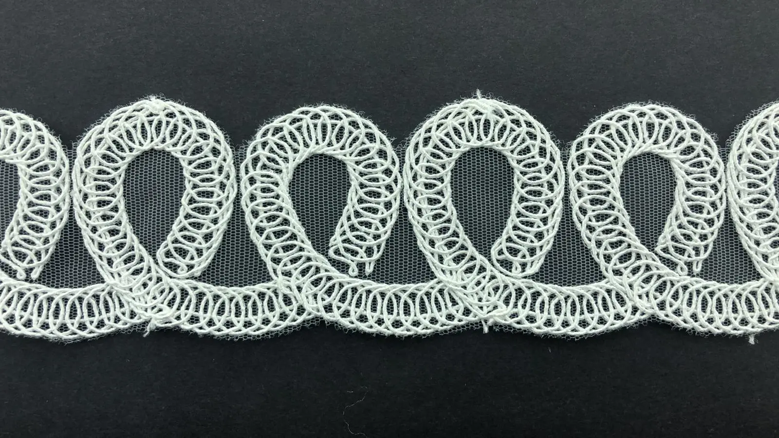 Greige Corded Plain Polyester Broderie Tape