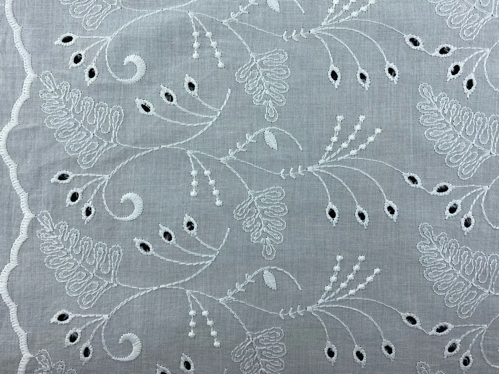 Bleached Polyester Domestic Broderie Voile