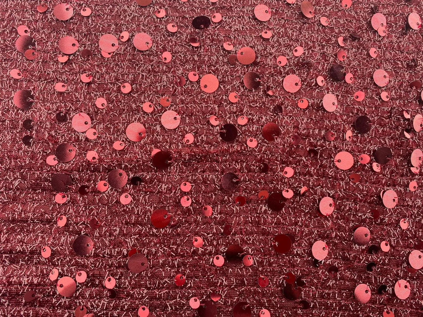 Bordo Pullu Sakallı Polyester İthal Payet Analı-kızlı